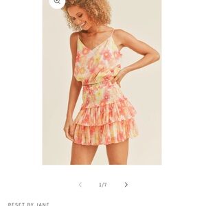Reset by Jane Floral Skirt Set - Pink and Yellow